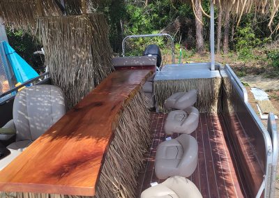 Tiki Bar view of a tiki pontoon boat rental in Orange Beach Alabama