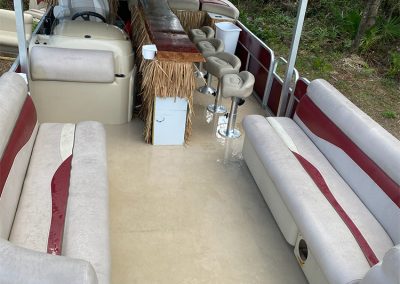 Toon Tiki Pontoon Party Boat Orange Beach Alabama - Inside View of bench area