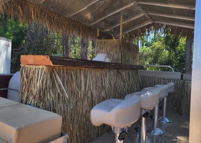 Tiki Bar Area on Pontoon Tiki Boat - Orange Beach Alabama